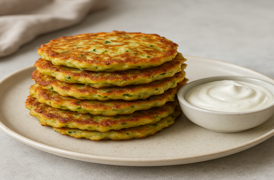 Potato pancakes with courgettes